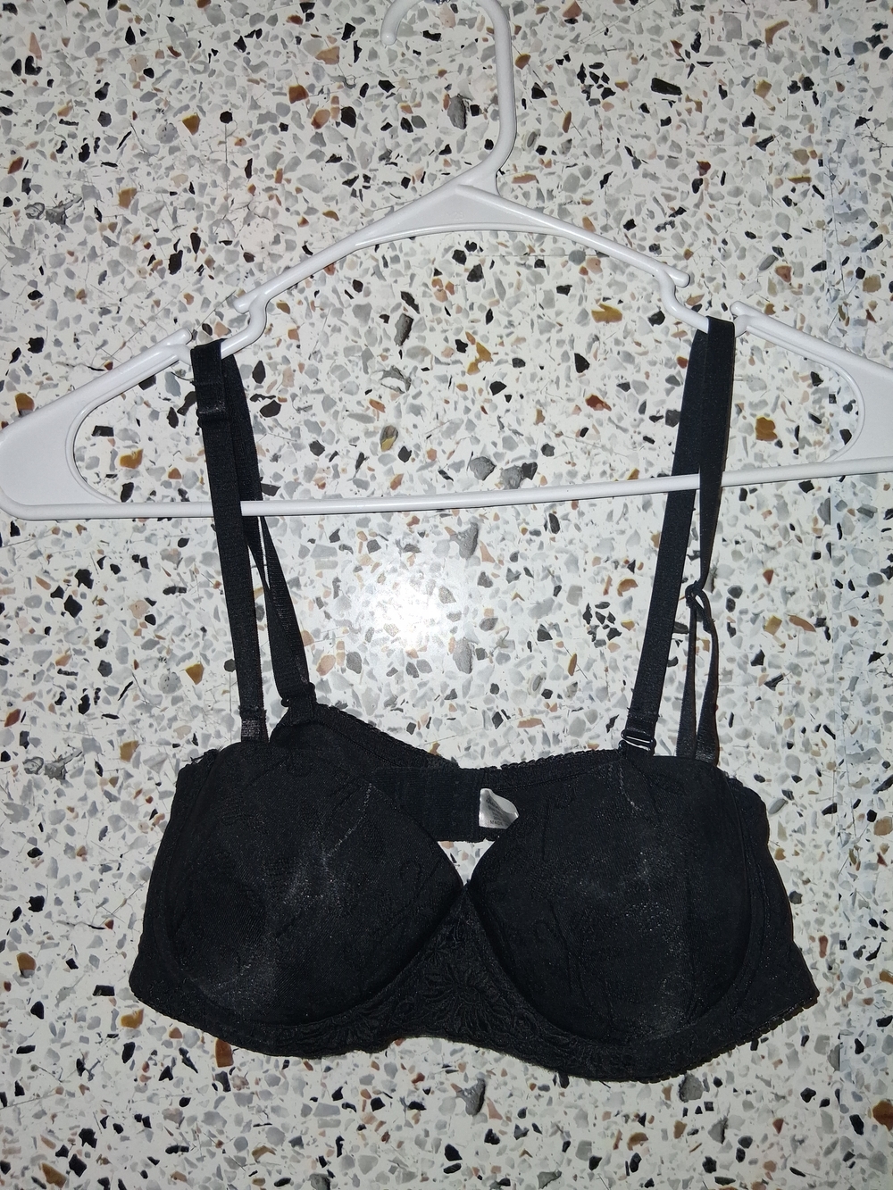 Black Lace Underwire Bra with Adjustable Straps